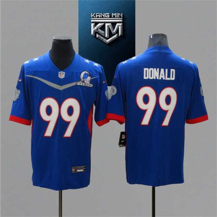 2022 Pro Bowl 99 DONALD BLUE NFL Jersey S-XXL WHITE Font