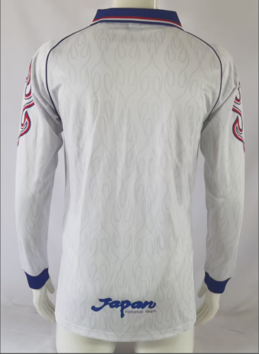 Long Sleeve Retro Shirt 1998 Japan Away White Soccer Jersey
