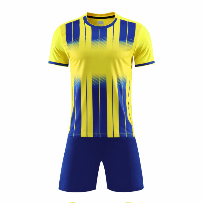 Yellow 6318 DIY Soccer Training Uniforms Blank Custom Jersey and Shorts