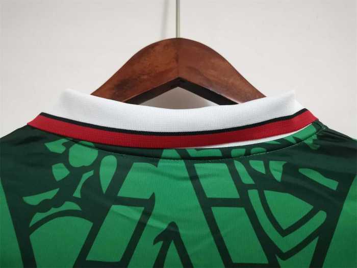 Long sleeves Retro Jersey 1998 Mexico Home Green Soccer Jersey