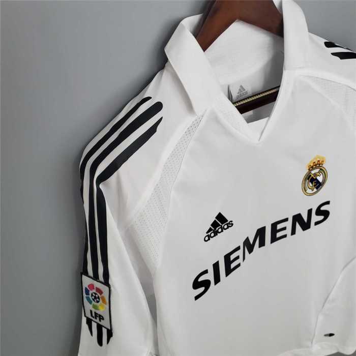 with LFP Patch Retro Jersey 2005-2006 Real Madrid Home Soccer Jersey