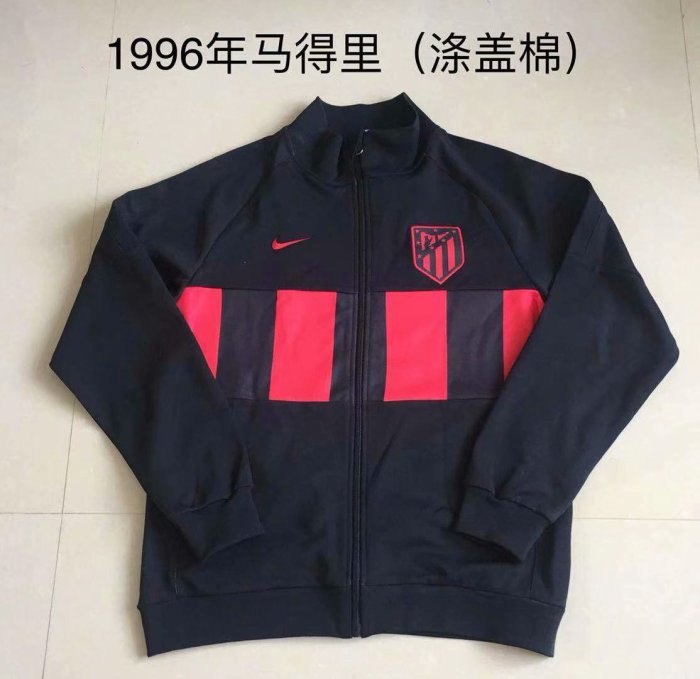 Retro Jacket 1996 Atletico Madrid Black Soccer Jacket