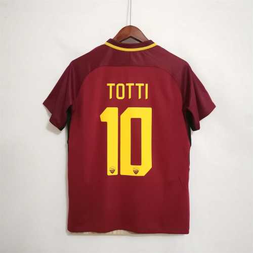 Retro Jersey 2017-2018 As Roma TOTTI 10 Home Soccer Jersey Vintage Football Shirt