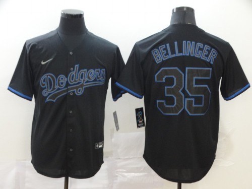 Los Angeles Dodgers 35 BELLINGER Black 2020 Cool Base Jersey