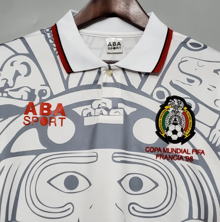 Retro Jersey 1998 Mexico Away White Soccer Jersey Vintage Football Shirt
