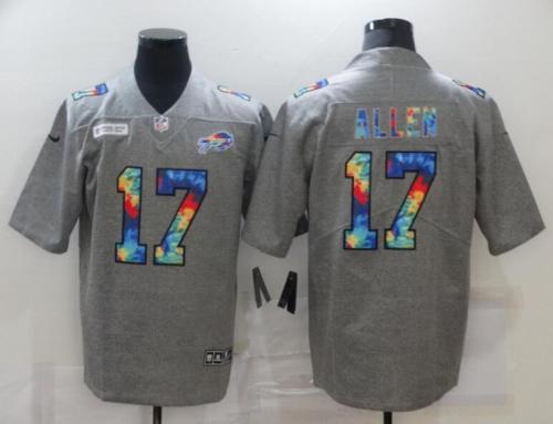 Buffalo Bills 17 ALLEN Grey Vapor Untouchable Rainbow Limited Jersey