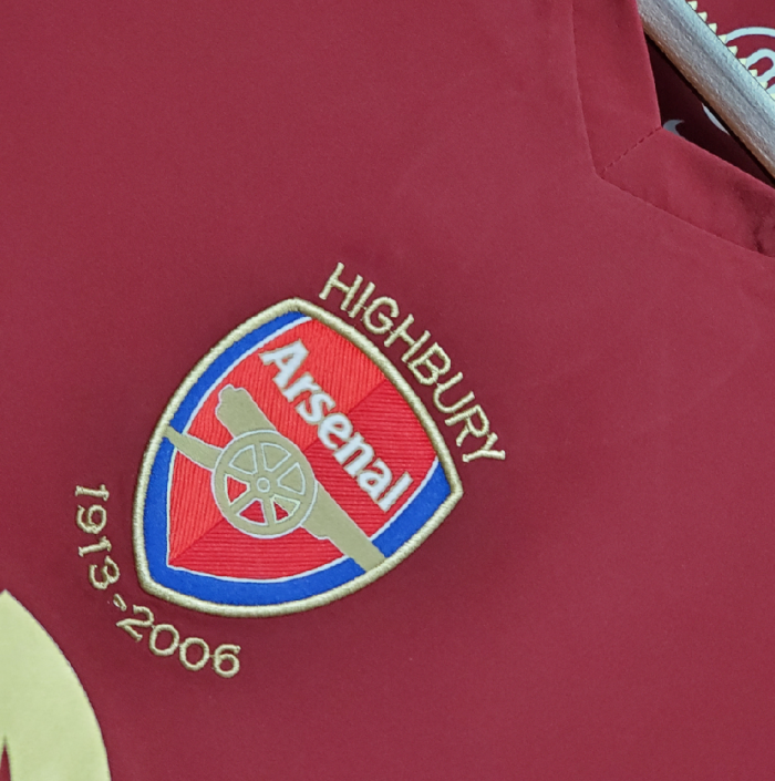 Retro Jersey 2005-2006 Arsenal Home Soccer Jersey Maroon Vintage Football Shirt
