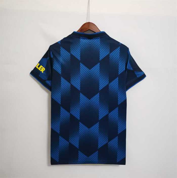 Retro Jersey Fans Version 2021-2022 Manchester United Third Away Blue Soccer Jersey