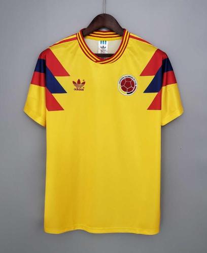Retro Jersey 1990 Colombia Home Yellow Soccer Jersey Vintage Football Shirt