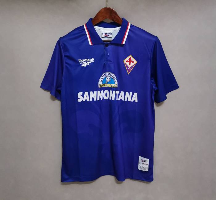 Retro Jersey 1995-1996 Fiorentina Home Soccer Jersey Vintage Football Shirt