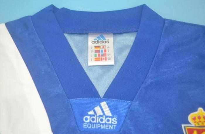 Retro Jersey 1992-1993 Real Zaragoza Away Blue Soccer Jersey Vintage Camisetas de Futbol