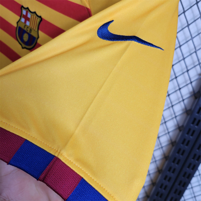 Fans Version 2022-2023 Barcelona 4th Away Yellow Soccer Jersey