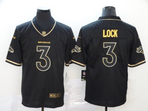 Denver Broncos 3 Drew Lock Black Gold Throwback Vapor Untouchable Limited Jersey