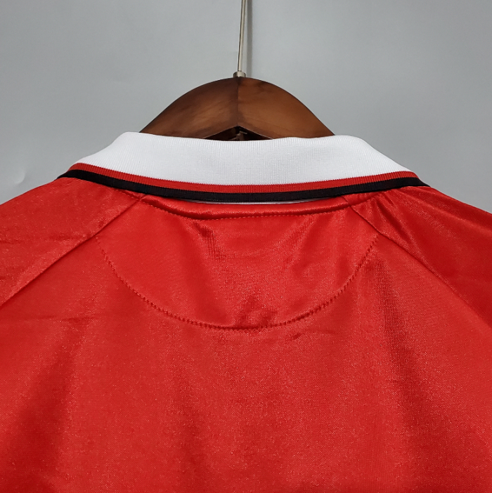 Long Sleeve Retro Jersey 1999-2000 Manchester United Champions League Version Home Soccer Jersey