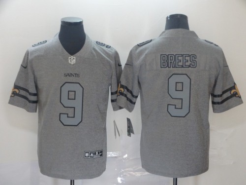New Orleans Saints 9 BREES 2019 Gray Gridiron Gray Vapor Untouchable Limited Jersey