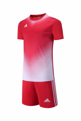 #816 Red/White Soccer Training Uniform Jersey and Shorts