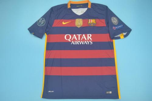 with UCL+Golden FIFA Patch Retro Jersey 2015-2016 Barcelona Home Soccer Jersey