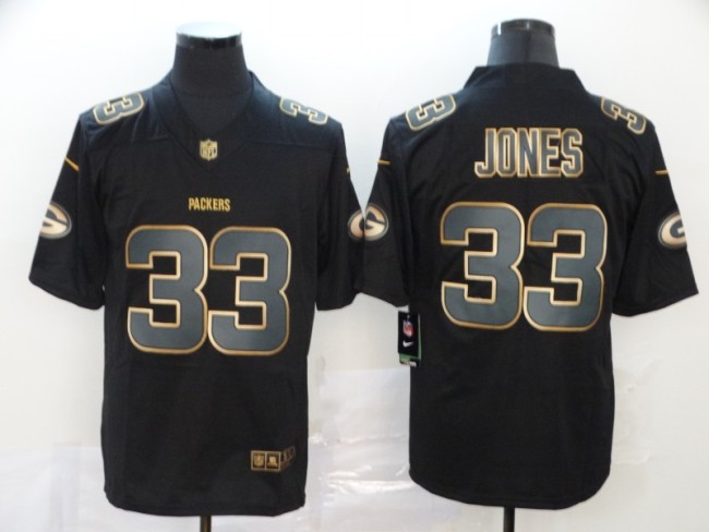 Green Bay Packers 33 JONES Black NFL Jersey
