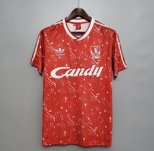 Retro Jersey 1989-1991 Liverpool Home Red Soccer Jersey Vintage Football Shirt