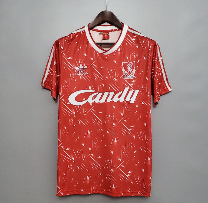 Retro Jersey 1989-1991 Liverpool Home Red Soccer Jersey Vintage Football Shirt