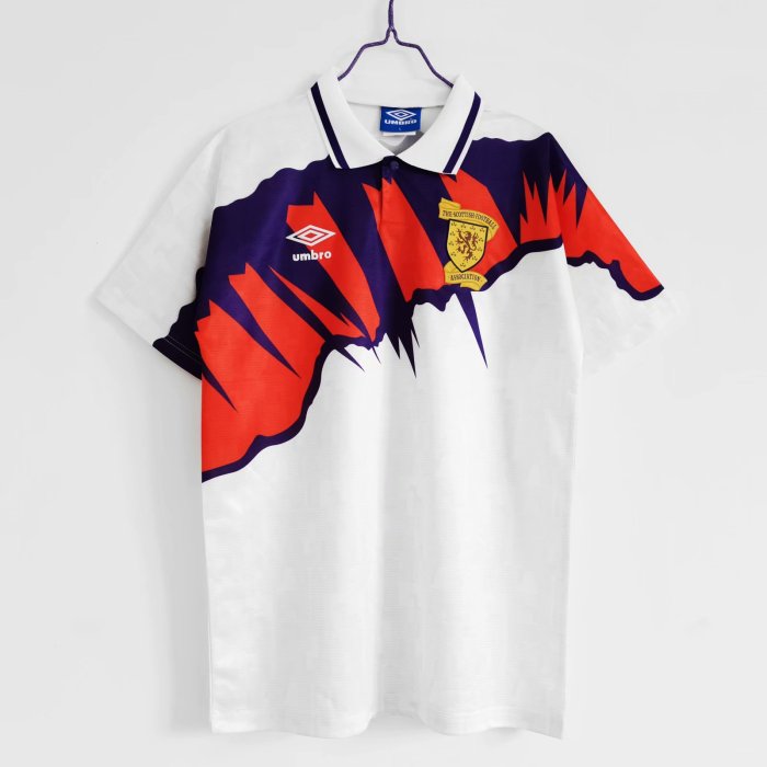 Retro Jersey 1991-1993 Scotland Away White Soccer Jersey Vintage Football Shirt