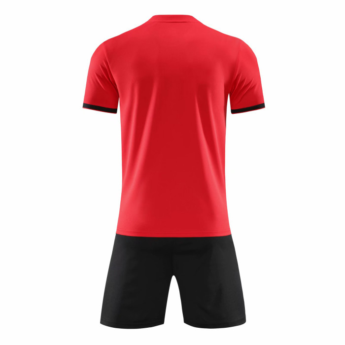 Red 6318 DIY Soccer Training Uniforms Blank Custom Jersey and Shorts