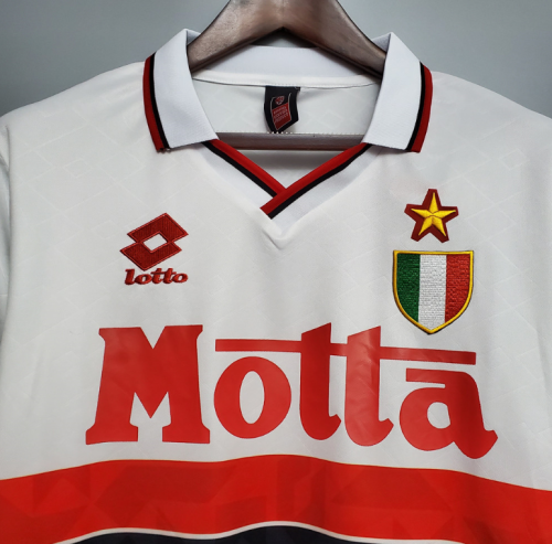 Retro Jersey 1993-1994 AC Milan Away White Soccer Jersey