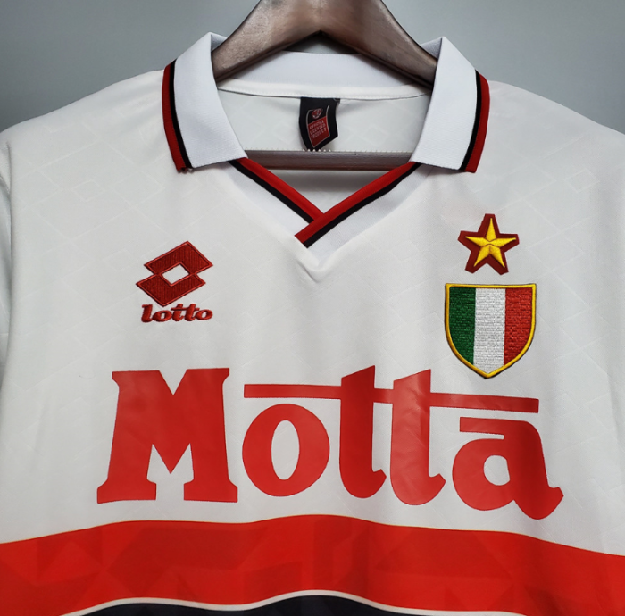 Retro Jersey 1993-1994 AC Milan Away White Soccer Jersey
