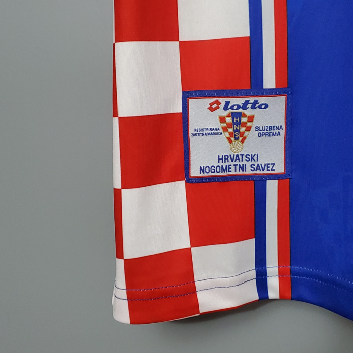 Retro Jersey 1998 Croatia Away Soccer Jersey Blue Vintage Football Shirt