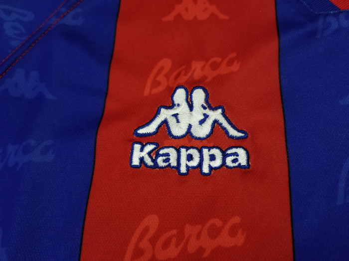 with LFP Patch Retro Jersey 1996-1997 Barcelona Home Soccer Jersey Vintage Football Shirt