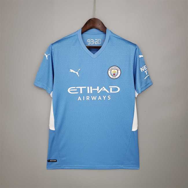 Retro Jersey 2021-2022 Manchester City Home Soccer Jersey Vintage Football Shirt