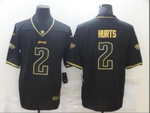 Philadelphia Eagles 2 HURTS Black Gold Vapor Untouchable Limited Jersey