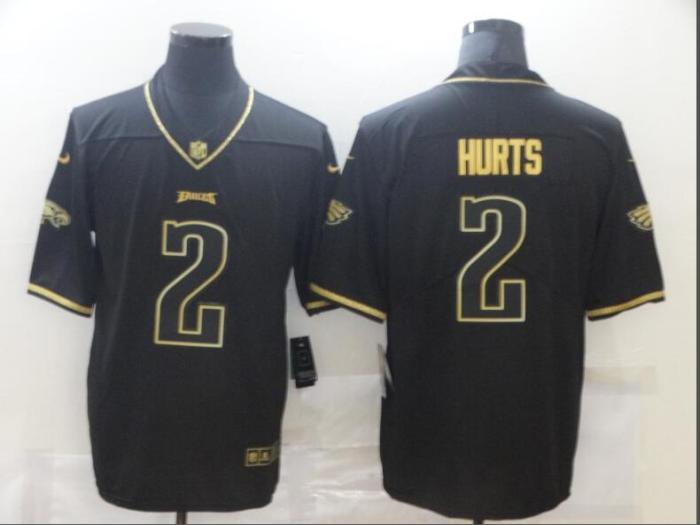 Philadelphia Eagles 2 HURTS Black Gold Vapor Untouchable Limited Jersey