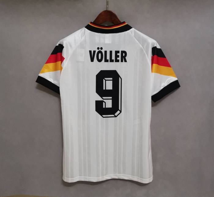 Retro Jersey 1992 Germany 9 VOLLER Home Soccer Jersey Vintage Football Shirt