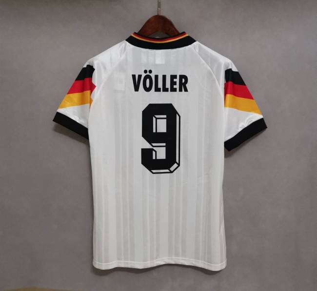 Retro Jersey 1992 Germany 9 VOLLER Home Soccer Jersey Vintage Football Shirt