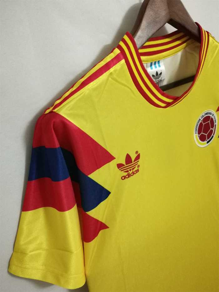 Retro Jersey 1990 Colombia VALDERRAMA 10 Home Soccer Jersey Vintage Football Shirt