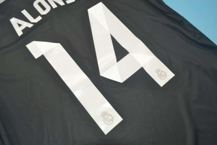 Retro Jersey 2014-2015 Real Madrid 14 ALONSO Third Away Black Soccer Jersey