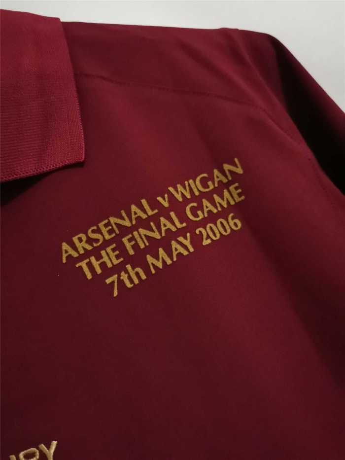 with Front Lettering+EPL Patch Retro Jersey 2005-2006 Arsenal Home Soccer Jersey