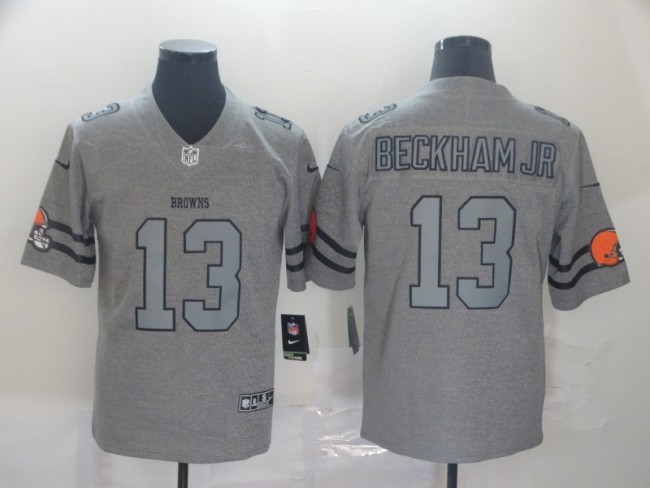 Cleveland Browns 13 BECKHAM JR 2019 Gray Gridiron Gray Vapor Untouchable Limited Jersey