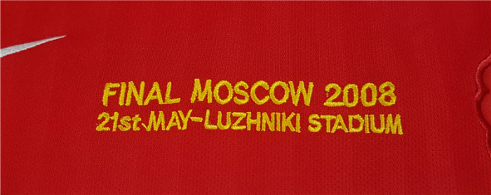 with Front Lettering Retro Jersey 2007-2008 Long Sleeve Manchester United Home Soccer Jersey