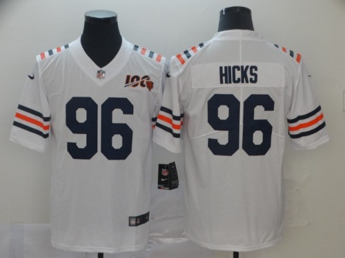 Bears 96 Akiem Hicks White 2019 100th Season Alternate Classic Vapor Untouchable Limited Jersey