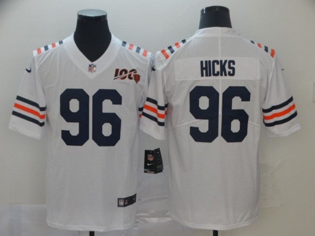 Bears 96 Akiem Hicks White 2019 100th Season Alternate Classic Vapor Untouchable Limited Jersey