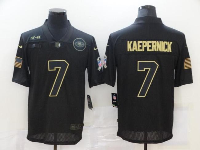 San Francisco 49ers 7 KAEPERNICK Black 2020 Salute To Service Limited Jersey