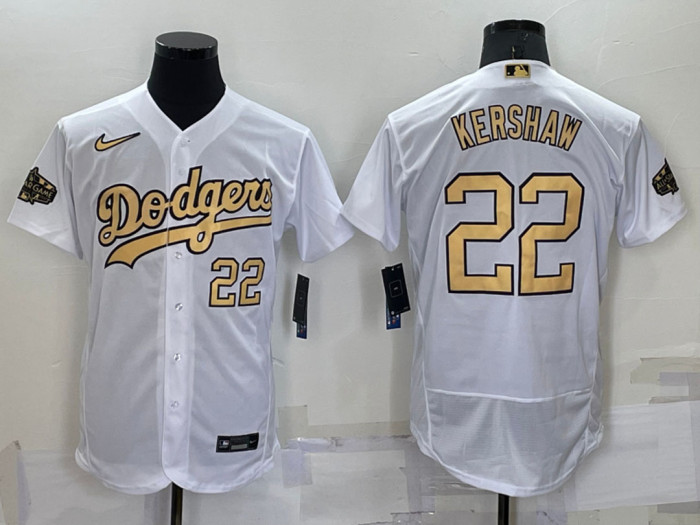 Dodgers 22 Clayton Kershaw White 2022 MLB All-Star Flexbase Jerseys