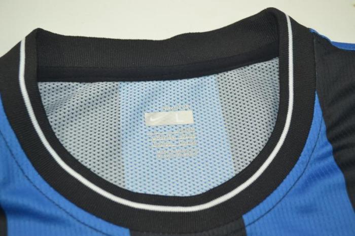 with Front Lettering+Scudetto+UCL Patch Retro Jersey Long Sleeve Inter Milan 2009-2010 Home UCL Final Soccer Jersey