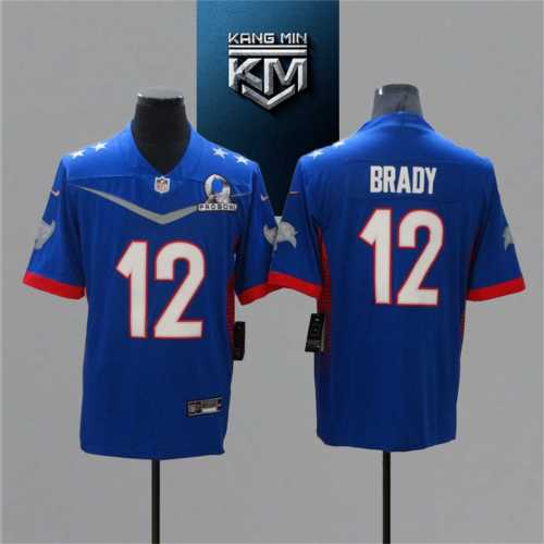 2022 Pro Bowl 12 BRADY BLUE NFL Jersey S-XXL WHITE Font