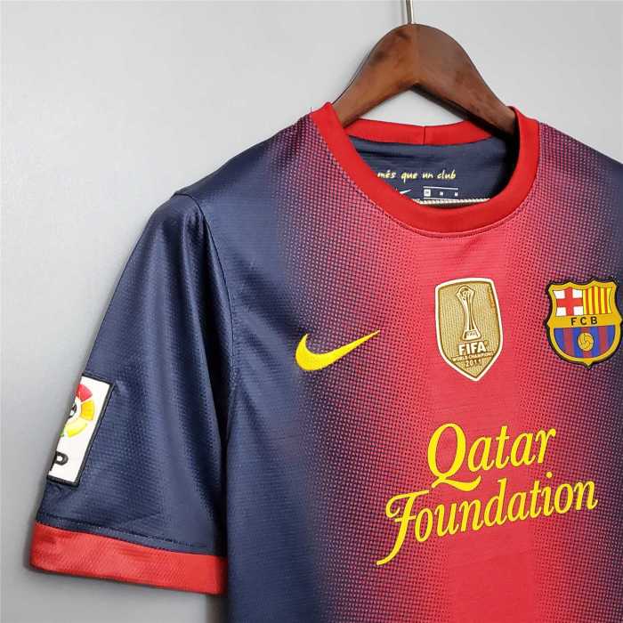 with Front Patch+LFP Patch Retro Jersey 2012-2013 Barcelona Home Soccer Jersey