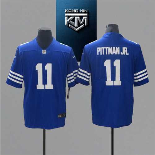 2021 Colts 11 PITTMAN JR Blue NFL Jersey S-XXL White Font