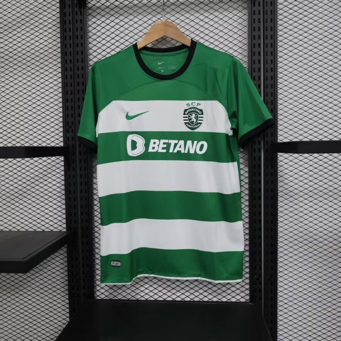Lisbon Camisetas de Futbol Fan Version 2023-2024 Sporting Lisbon Home Soccer Jersey