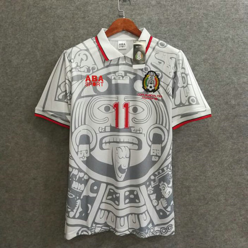 Retro Jersey 1998 Mexcio BLANCO 11 Away White Soccer Jersey